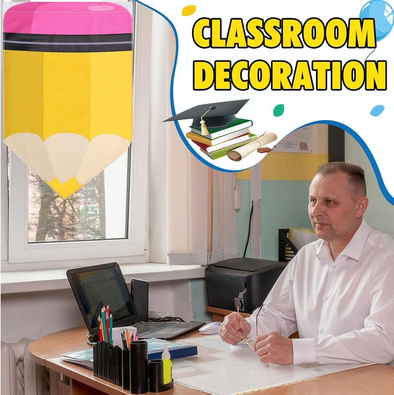 Cosblank 8 Pcs Rainbow Curtains (36 x 24 Inches) - Colorful Pencil Theme Decor for Bedroom or School Classroom, Back to School - Image 5